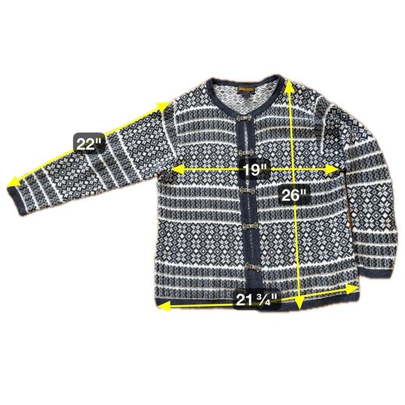 Woolrich Cotton/Ramie Blend Nordic Pewter Clasp Cardigan Sweater Sz L - Picture 8 of 8